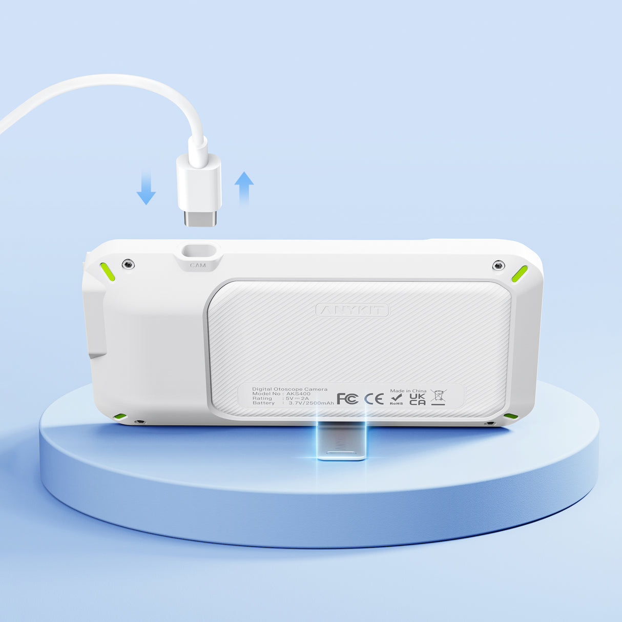 Anykit 4-inch IPS Digital Otoscope with Gyroscope