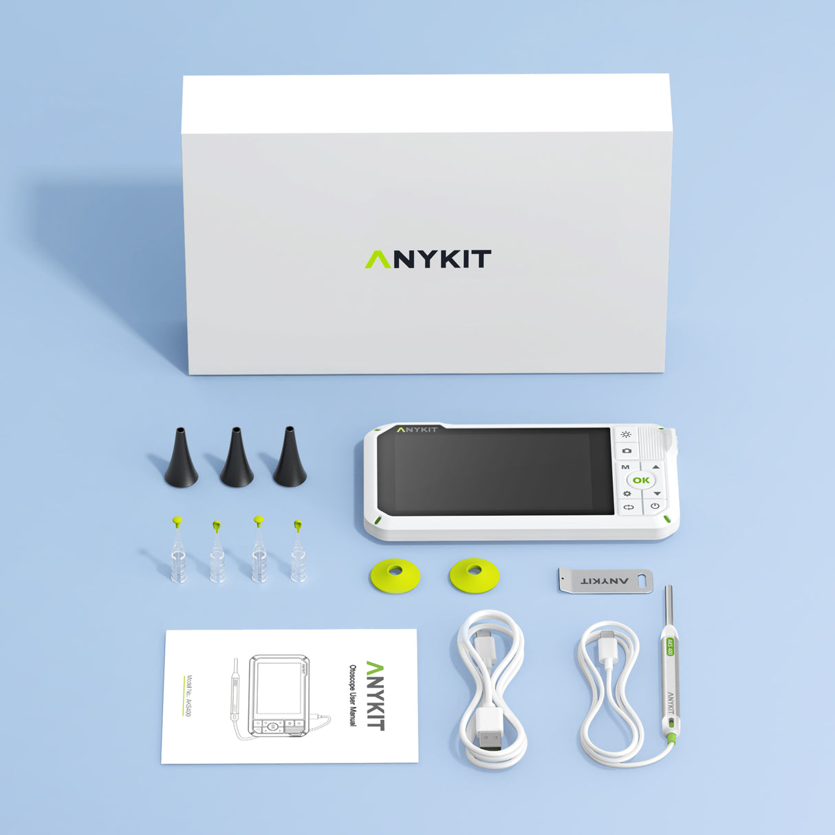 Anykit 4-inch IPS Digital Otoscope with Gyroscope