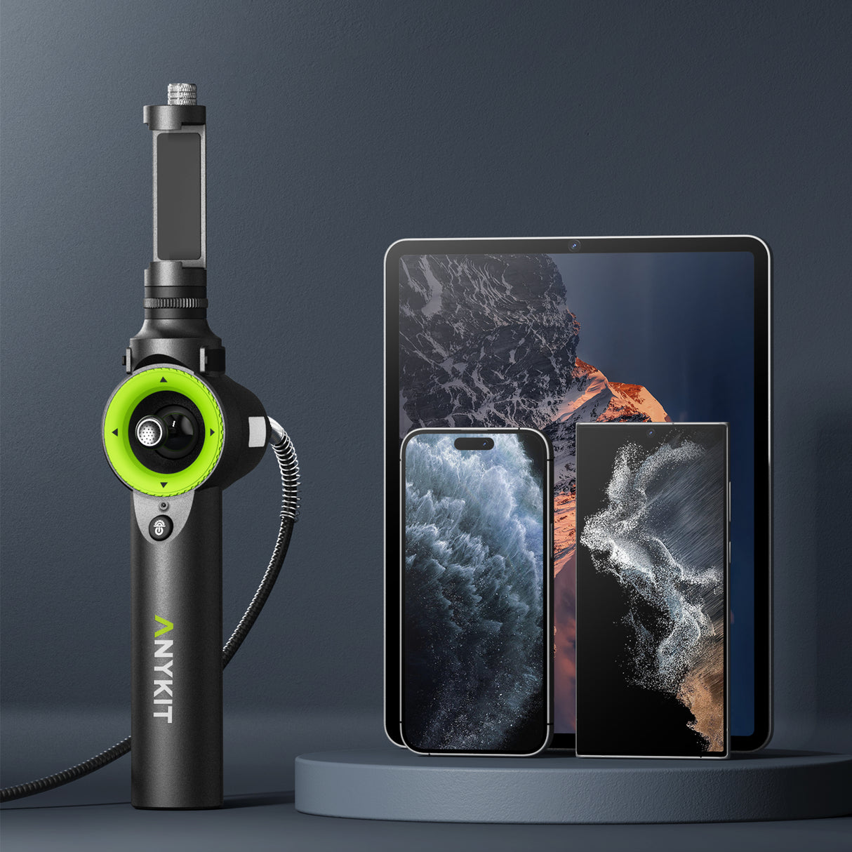 Anykit 360° 4 Ways Articulating Borescope, Articulated Snake Camera Compatible with Phone and Android