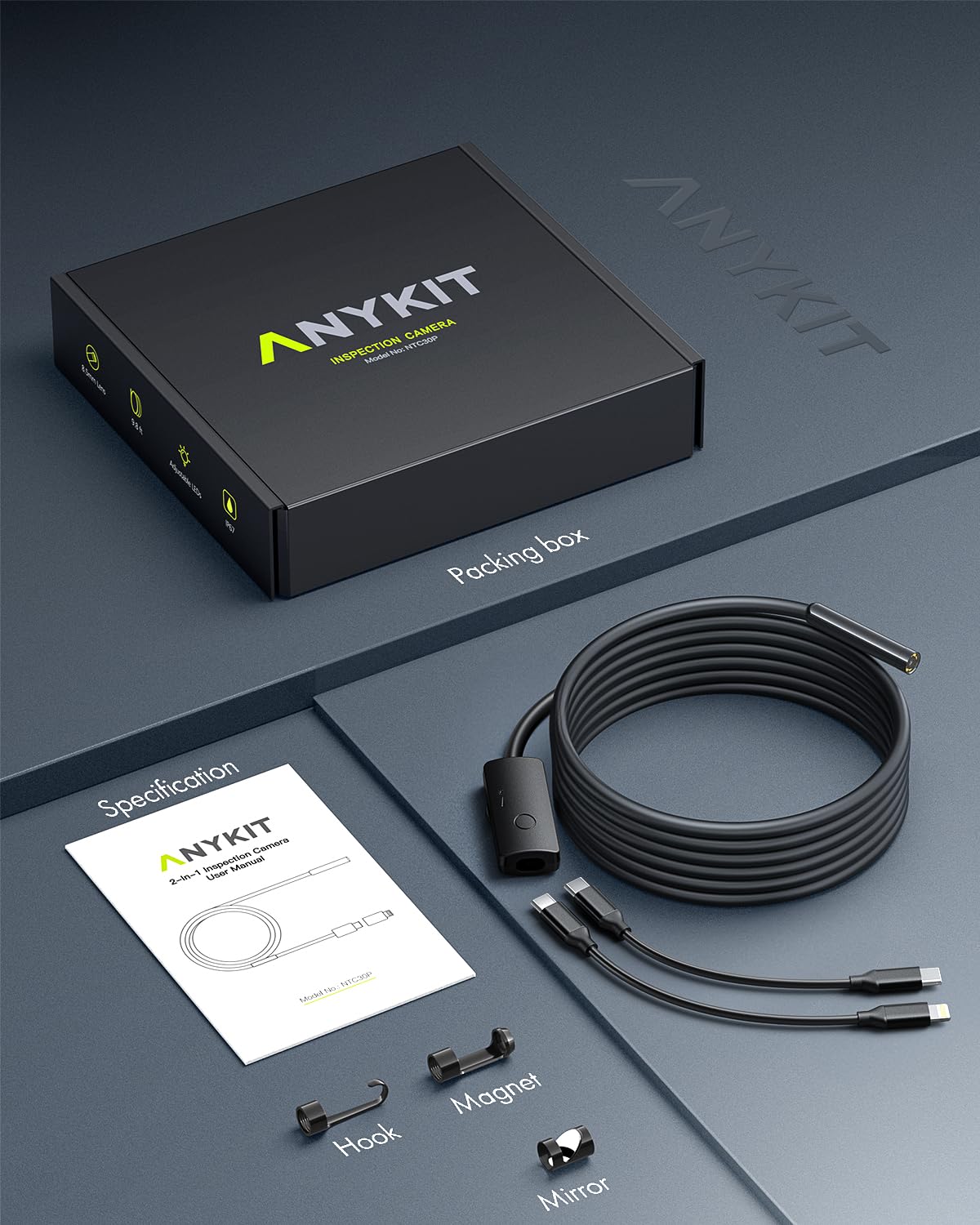 Anykit NTC30L Endoscope Camera with Light