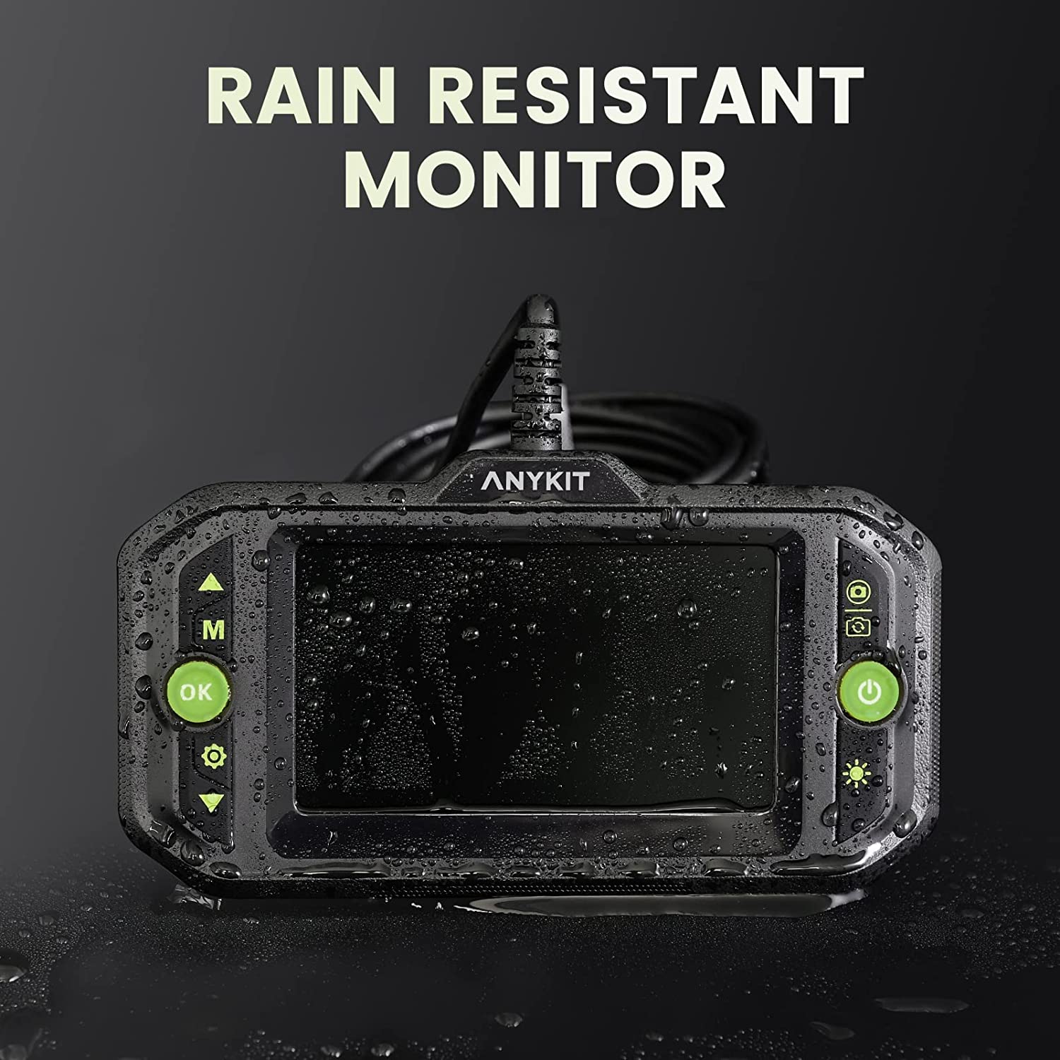 Anykit Endosocope Inspection Camera, 1080P HD Borescope with 6 LED Lights, Color LCD Screen, 16.4ft Upgraded Semi-Rigid Metal Gooseneck Camera Porbe,32G TF Card