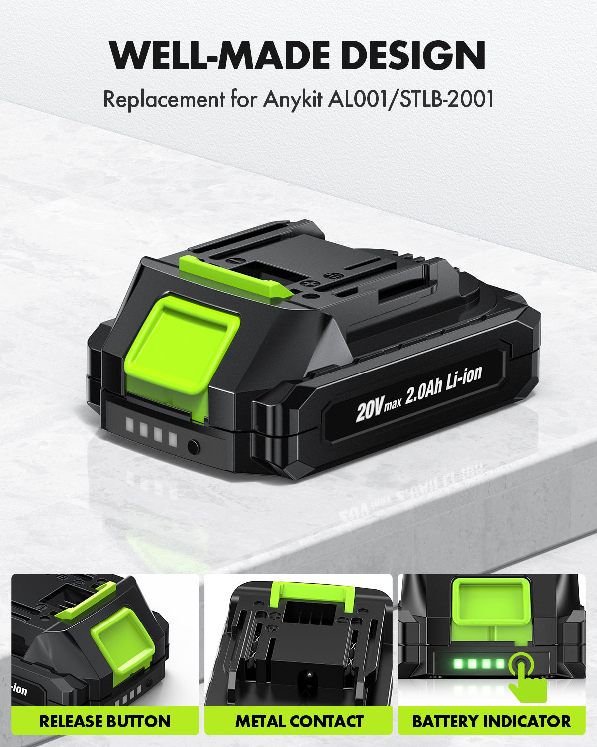 Anykit 2.0Ah AL001 Leaf Blower Battery