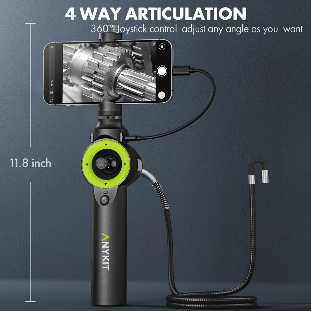 AN150 360° 4 Ways Articulating Borescope, Articulated Snake Camera Com ...