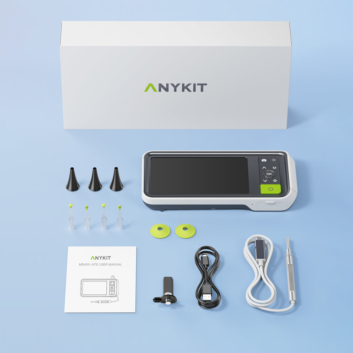 Anykit 4.5 Inches Screen Digital Otoscope with Gyroscope