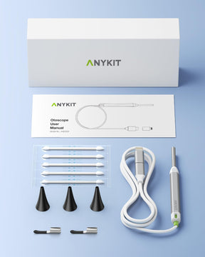 Mini Otoscope-USB Ear Camera, Anykit 3.9 mm Diameter Visual Digital Otoscope with 6 LED Lights and Earwax Removal Tool for Adult & Children, Compatiable with iPhone & Android