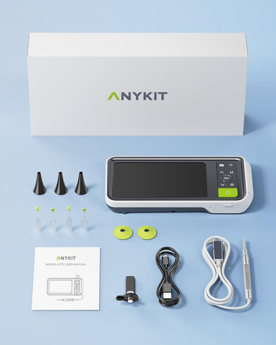 Anykit Digital Otoscope with Gyroscope, 4.5 Inches Screen, 3.9mm Ear S