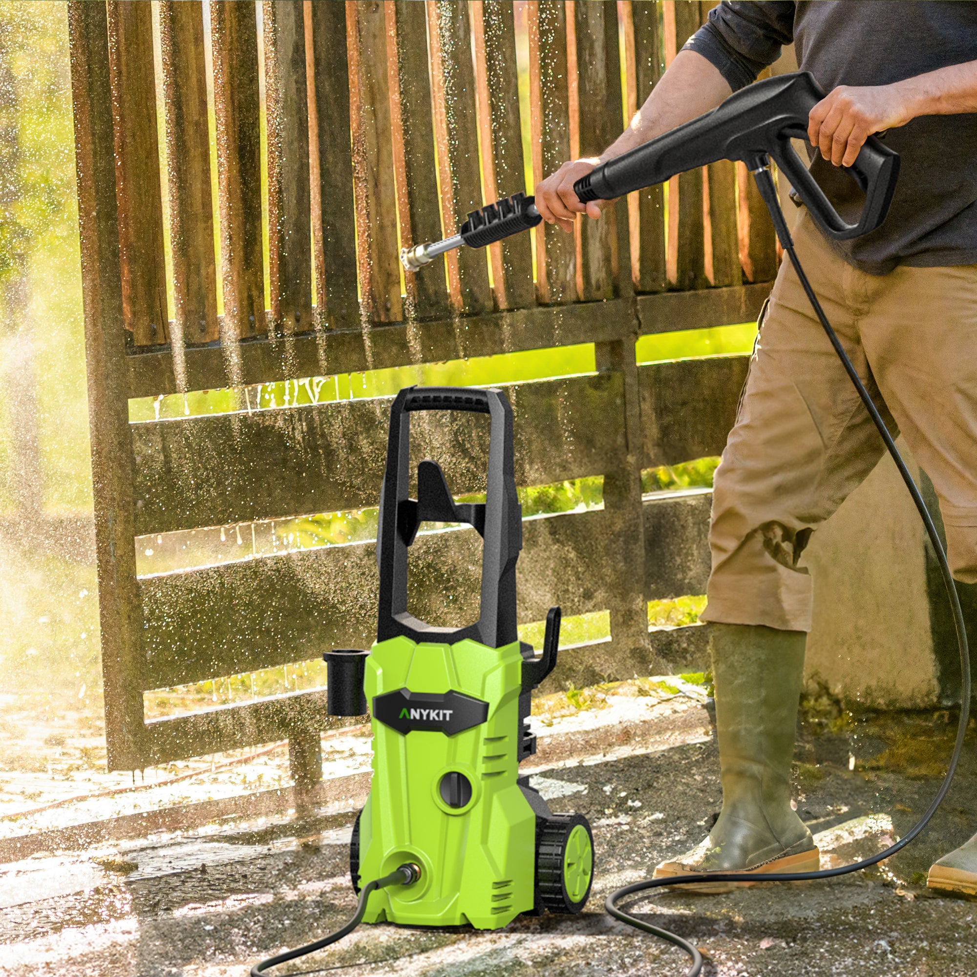 1600 PSI 1.2 GPM Water Pressure Washer - 4 Quick Connected Nozzles