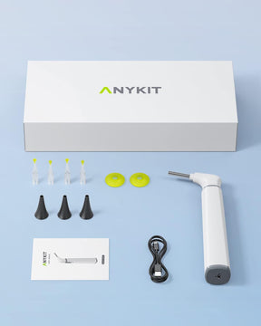 Anykit Wireless Otoscope Ear Camera with Dual View, 3.9mm 720PHD WiFi Ear Scope with Ear Wax Removal Tool for Kids and Adults & Pets, Compatible with Android and iPhone