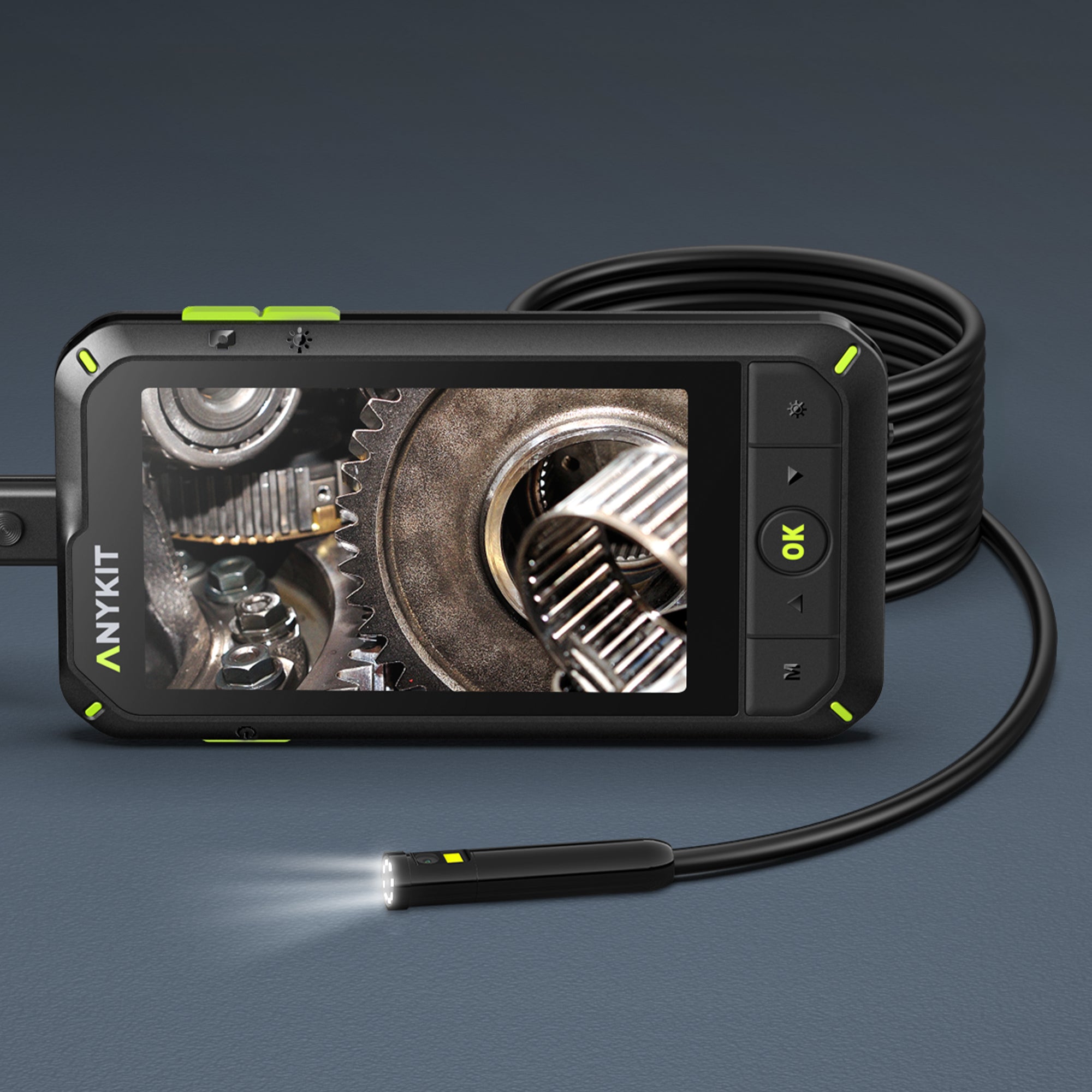 Anykit Borescope Camera with Light, Anykit Dual-Lens Endoscope Camera, 1080P Digital Video Inspection Camera with 4