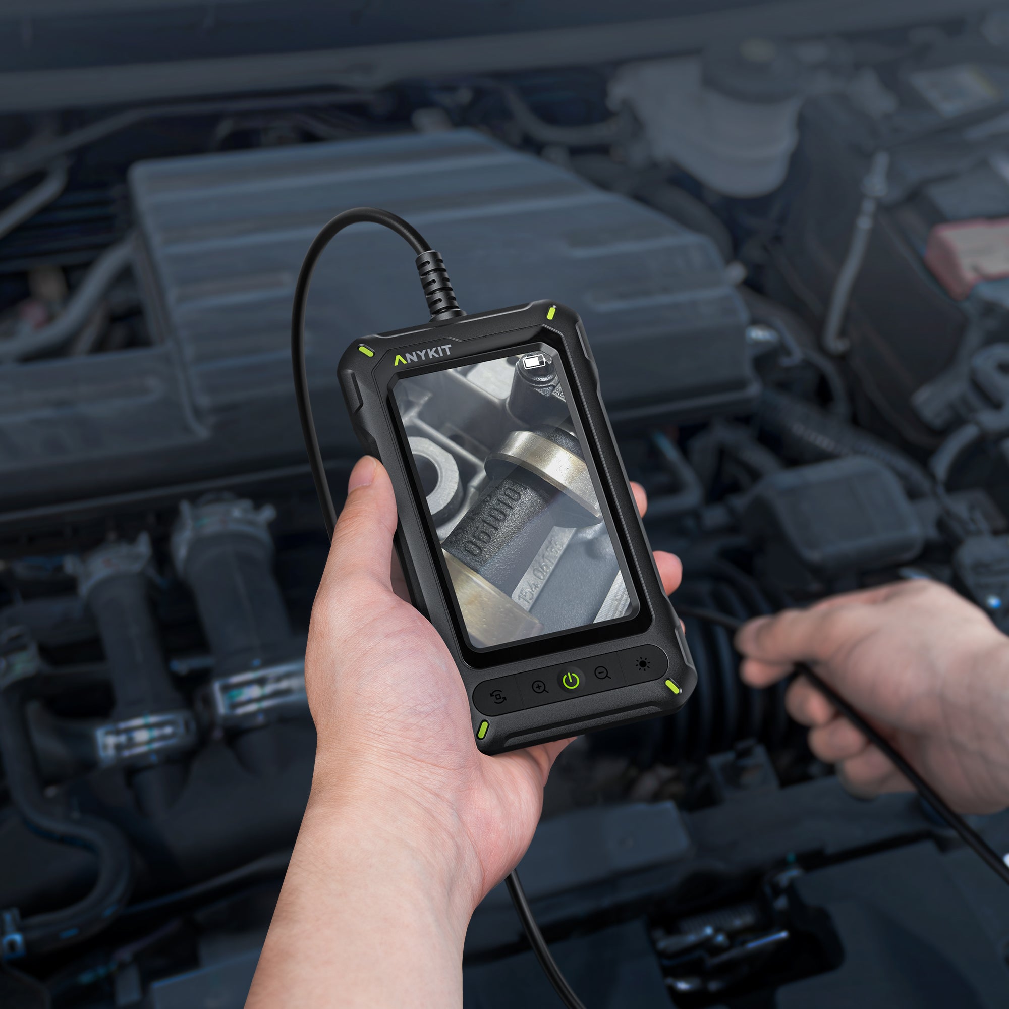 Anykit Borescope Inspection Camera with Light, Industrial Endoscope Camera with 4.3” HD Screen, Waterproof Digital Snake Camera, 16.4FT Semi-Rigid Cable Bore Scope for Home Pipe, Engine, Inside Wall, Duct