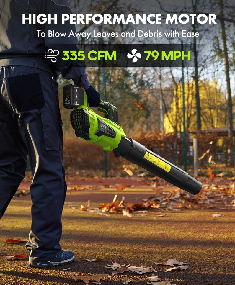 Leaf Blower Cordless with Battery and Charger - Anykit 20V Electric Leaf Blower 2 Speed Modes, Blower Cordless Battery Leaf Blower for Clearing Deck Sidewalk Driveway
