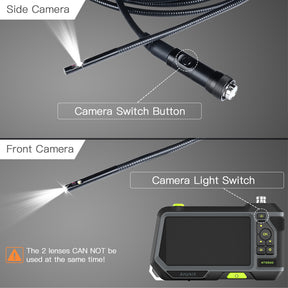 NTS500 Dual Lens Endoscope Camera/ Borescopes with 5" IPS Screen