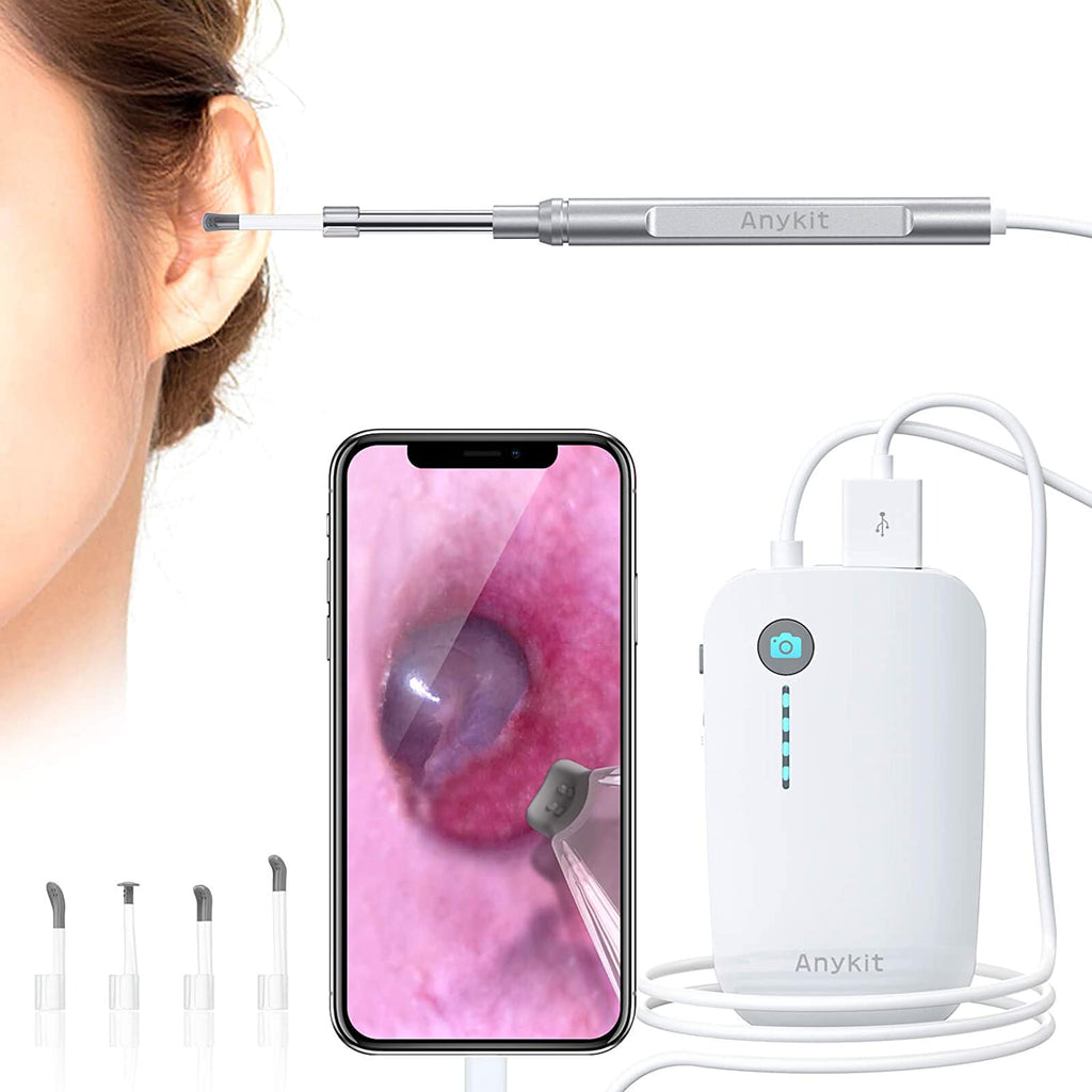 Digital Otoscope with 4.5 Inches Screen, Anykit 3.9mm Ear Camera with 6 LED  Lights, 32GB Card, Ear Wax Removal Tool, Specula and 2500 mAh Rechargeable  Battery, Supports Photo Snap and Video Recording