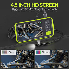 Triple Lens Endoscope, Anykit 1080P Borescope Inspection Camera with Light, IP67 Waterproof Snake Camera with 4.5 Inch Screen, HVAC Scope Camera 16.4FT Flexible Camera Probe, 32G Card, Storage Case