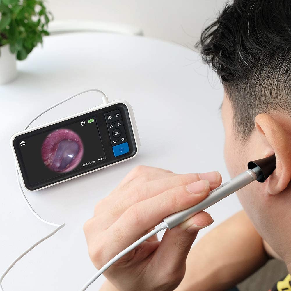 Digital Otoscope with 4.5 Inches Screen, Anykit 3.9mm Ear Camera with 6 LED Lights, 32GB Card, Ear Wax Removal Tool, Specula and 2500 mAh Rechargeable Battery, Supports Photo Snap and Video Recording