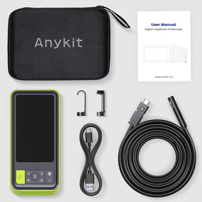 Triple Lens Endoscope, Anykit 1080P Borescope Inspection Camera with Light, IP67 Waterproof Snake Camera with 4.5 Inch Screen, HVAC Scope Camera 16.4FT Flexible Camera Probe, 32G Card, Storage Case