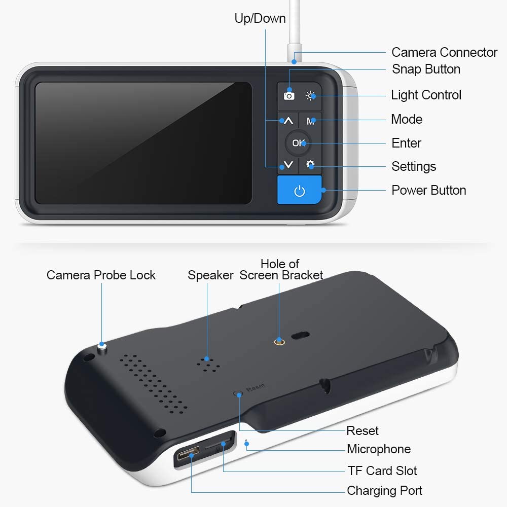 Digital Otoscope with 4.5 Inches Screen, Anykit 3.9mm Ear Camera with 6 LED Lights, 32GB Card, Ear Wax Removal Tool, Specula and 2500 mAh Rechargeable Battery, Supports Photo Snap and Video Recording